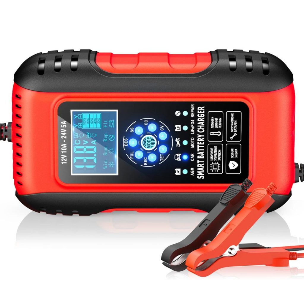 Chargeur batterie lithium 12V 24V 10A écran tactile