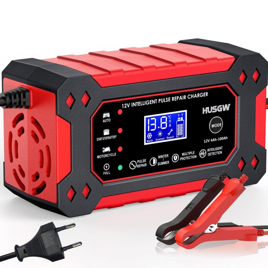 Chargeur batterie moto 6A 12V LCD AGM Gel Wet