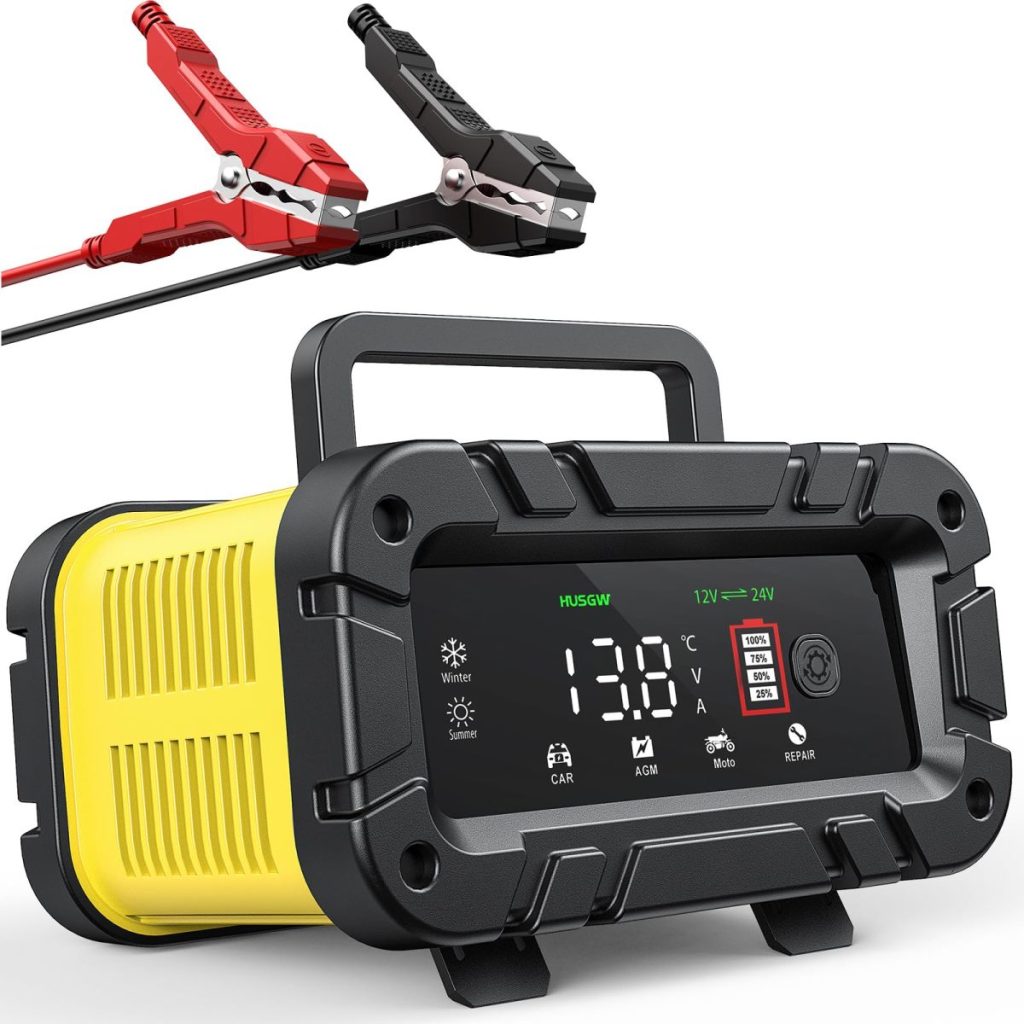 Chargeur batterie moto lithium 12V 24V 20A LCD